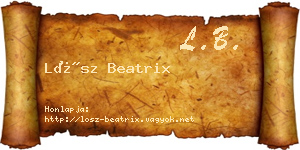 Lősz Beatrix névjegykártya